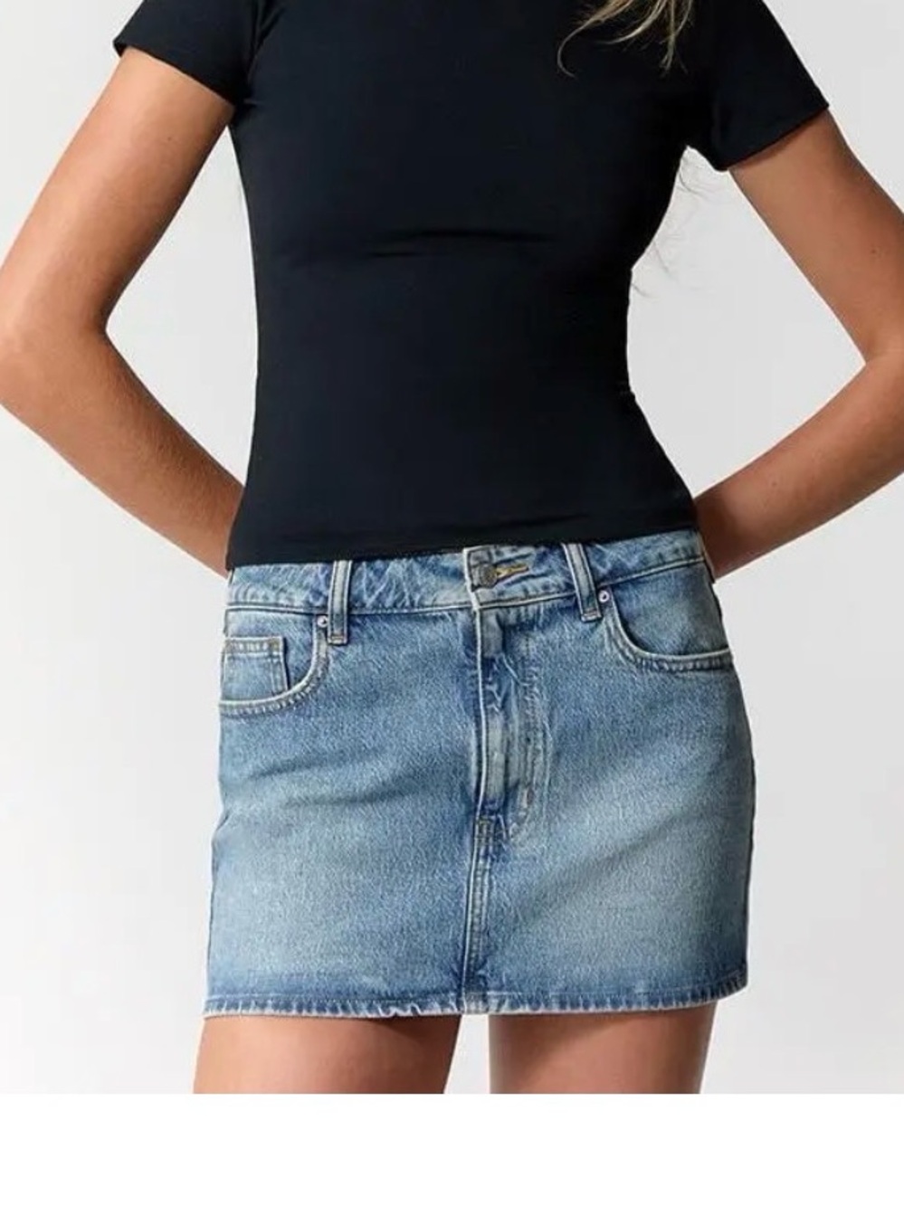PacSun Light Blue Denim Mini Skirt